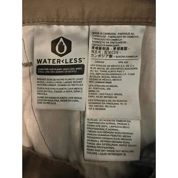 Levi's 559 Tan Water Less Climate Friendly W48 L32 - Picture 2 of 10